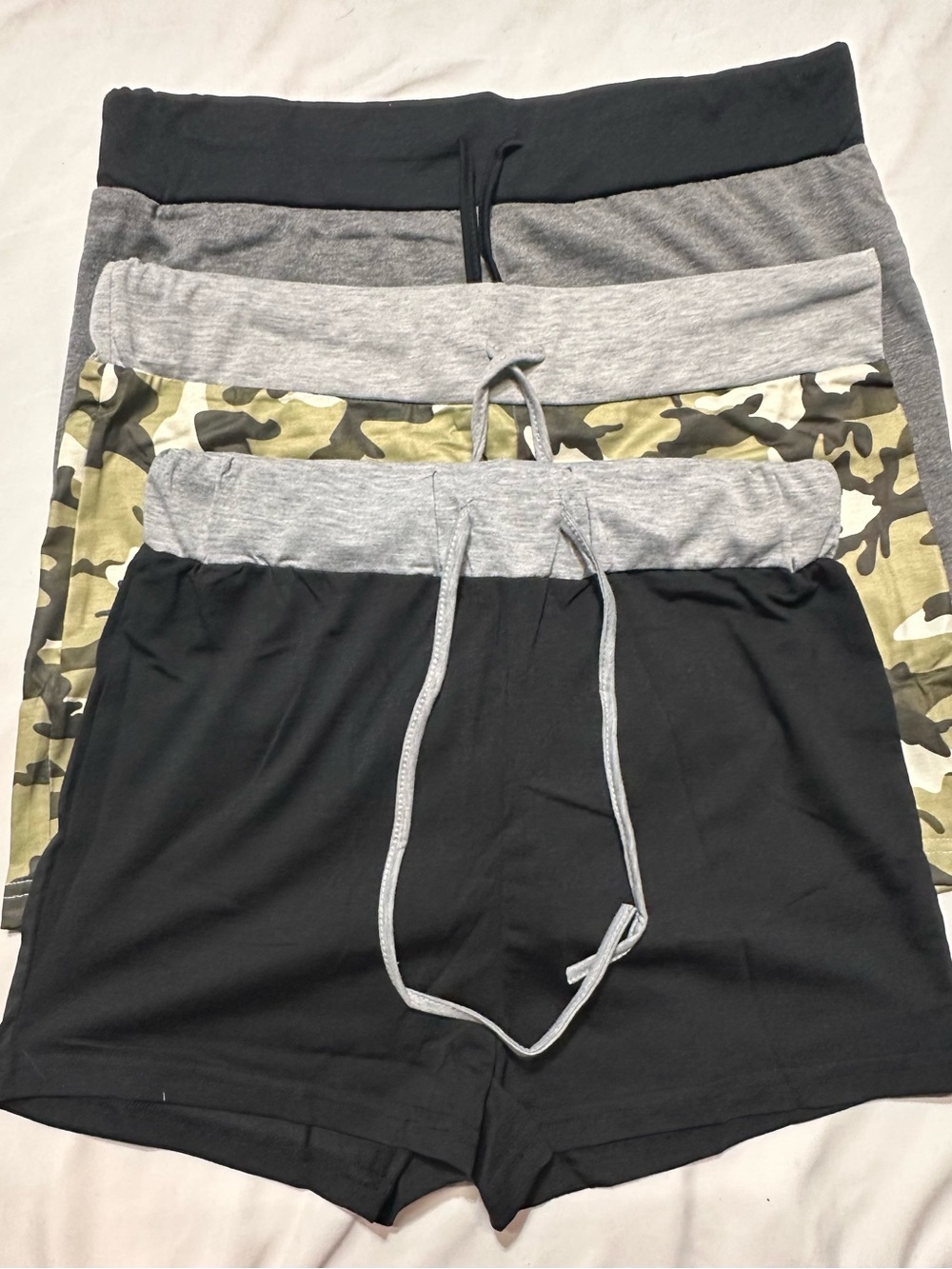 3 Pairs of Womens Stretch Drawstring and Elastic Shorts -